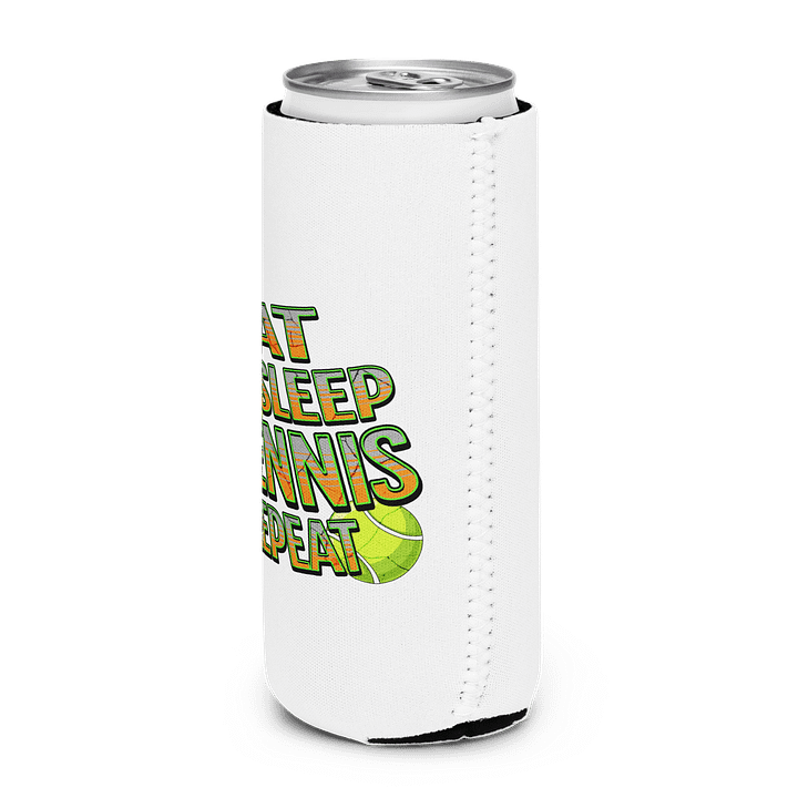 Eat Sleep Tennis Repeat Angle Ball Can Cooler product image (2)