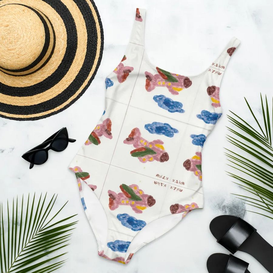 Kid Airplane (All-Over Print One-Piece Swimsuit) product image (7)