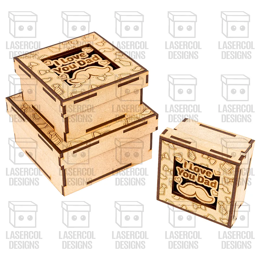 Father's Day Gift Boxes Set 1 (3 Sizes, 5 Styles) - Laser Cut Files product image (7)