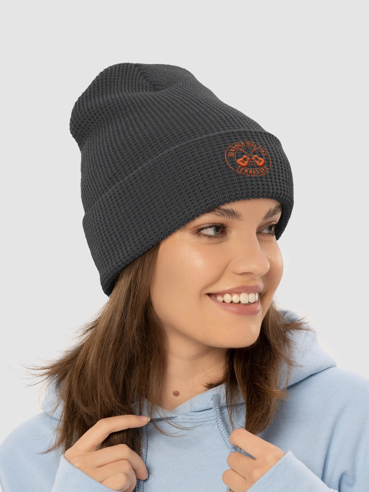 TSV Bearded Villains Tennessee Waffle Knit Beanie | Vols Orange & Smokey Gray Logo | Bold Brotherhood Style & Game-Day Comfort product image (7)