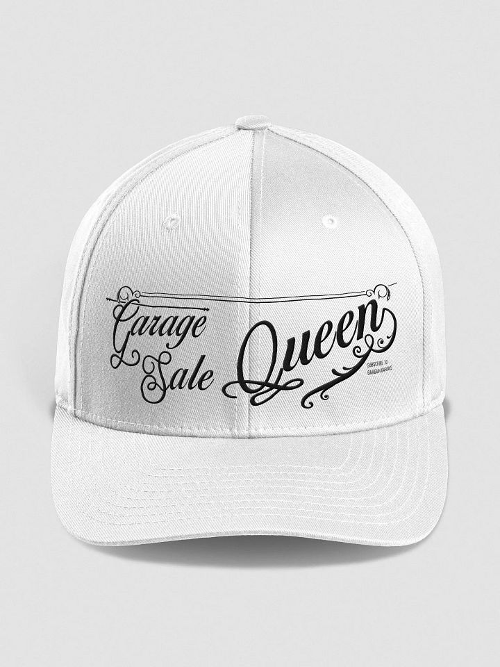 GARAGE SALE QUEEN (White Embroidered Fitted Cap) product image (1)