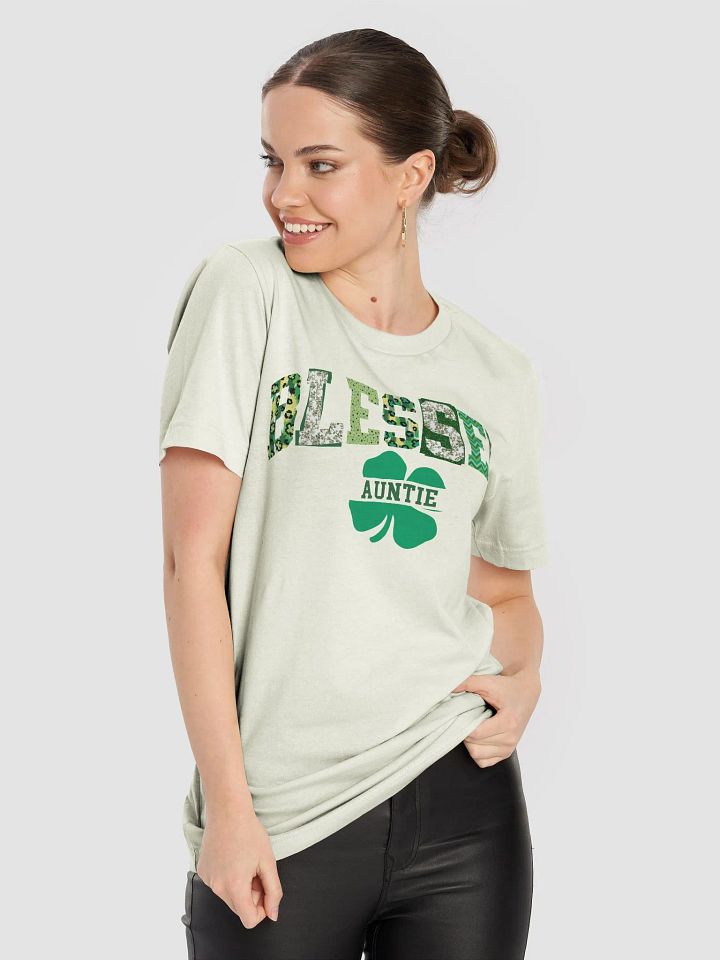 St Patricks Day Blessed Auntie Shirt - Clover t-shirt St Patricks Gift for Aunt product image (1)