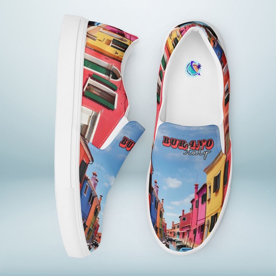 Burano Italy All Over Print Slip On Canvas Shoes product image (7)