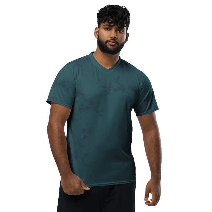 Unisex T shirt with hummingbird Design.  Ideal for the nature lover. Dark teal color product image (1)