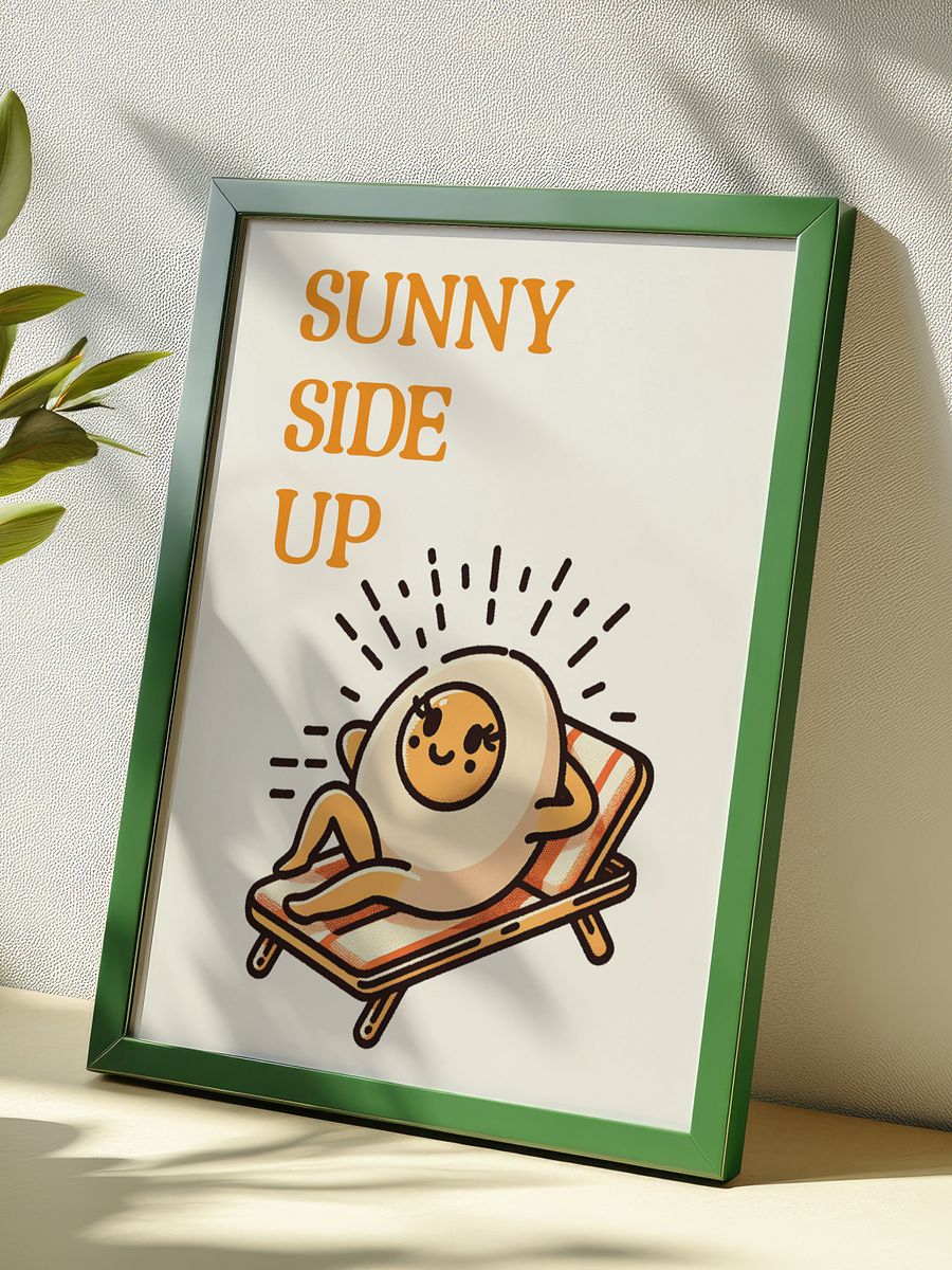 Sunny Side Up Egg Mascot Retro Art Print product image (3)