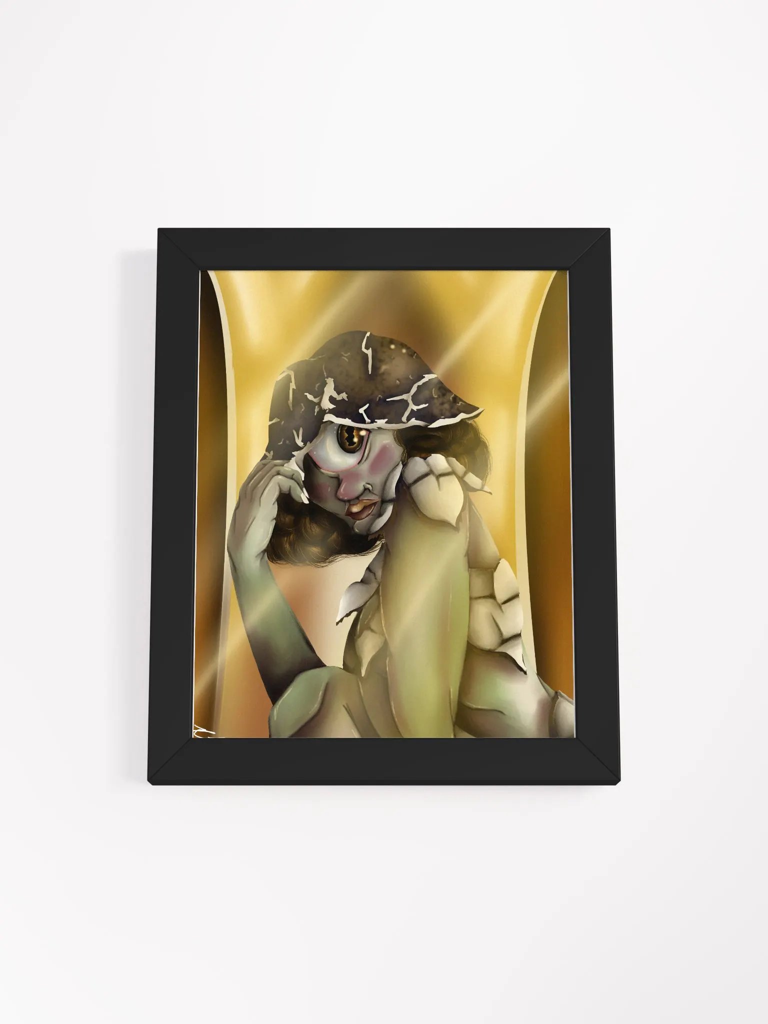 Framed Collared Earthstar Fungirl Print product image (1)