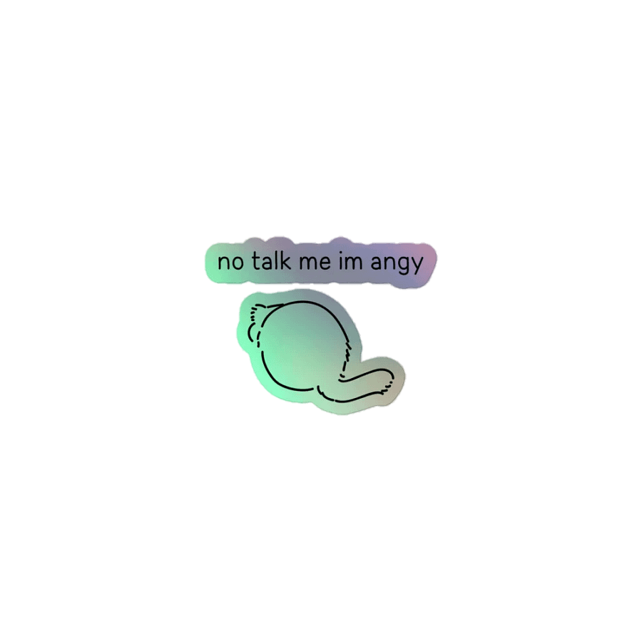 No Talk Manul Angy - Holo Sticker product image (1)