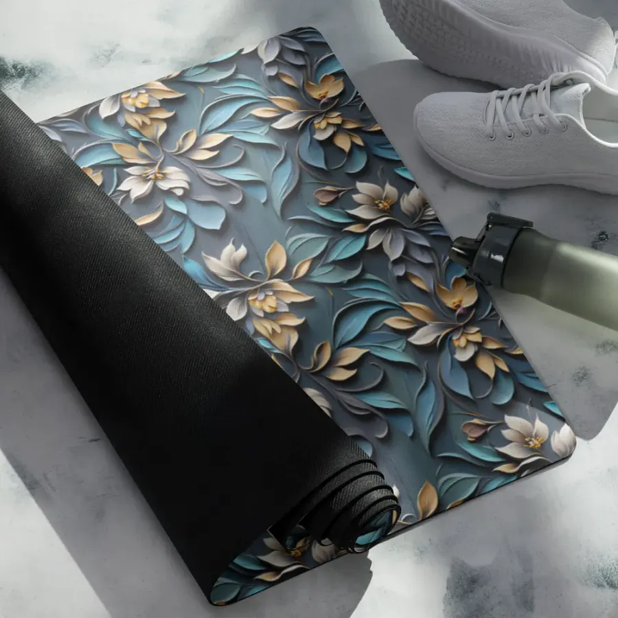 Yoga Mat - Sculpted Floral Pattern product image (5)