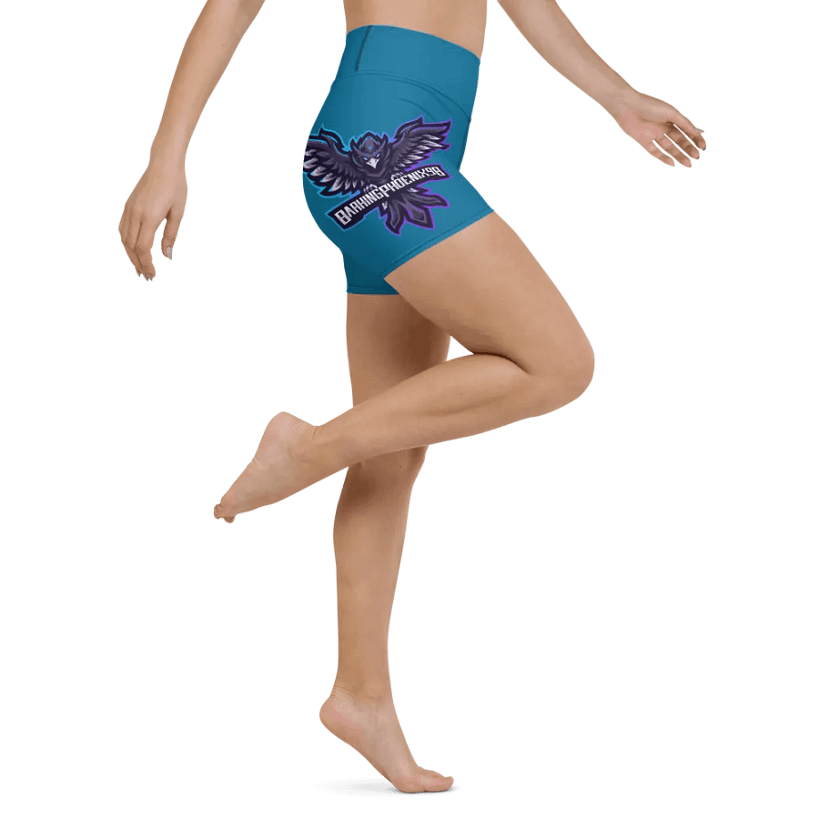 Cerulean blue women's legging shorts product image (6)