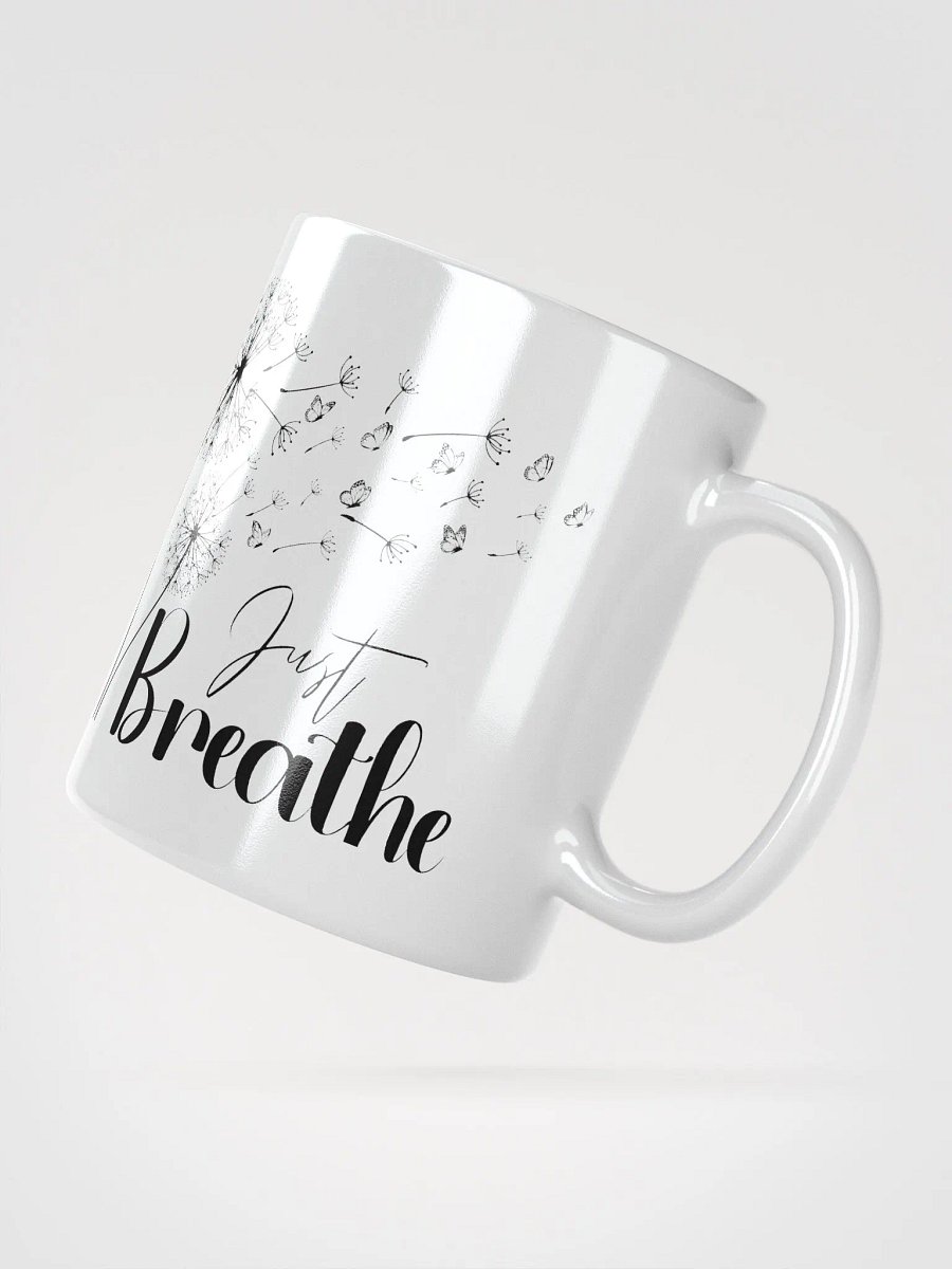 Just Breathe Black Dandelion Ceramic Mug product image (5)