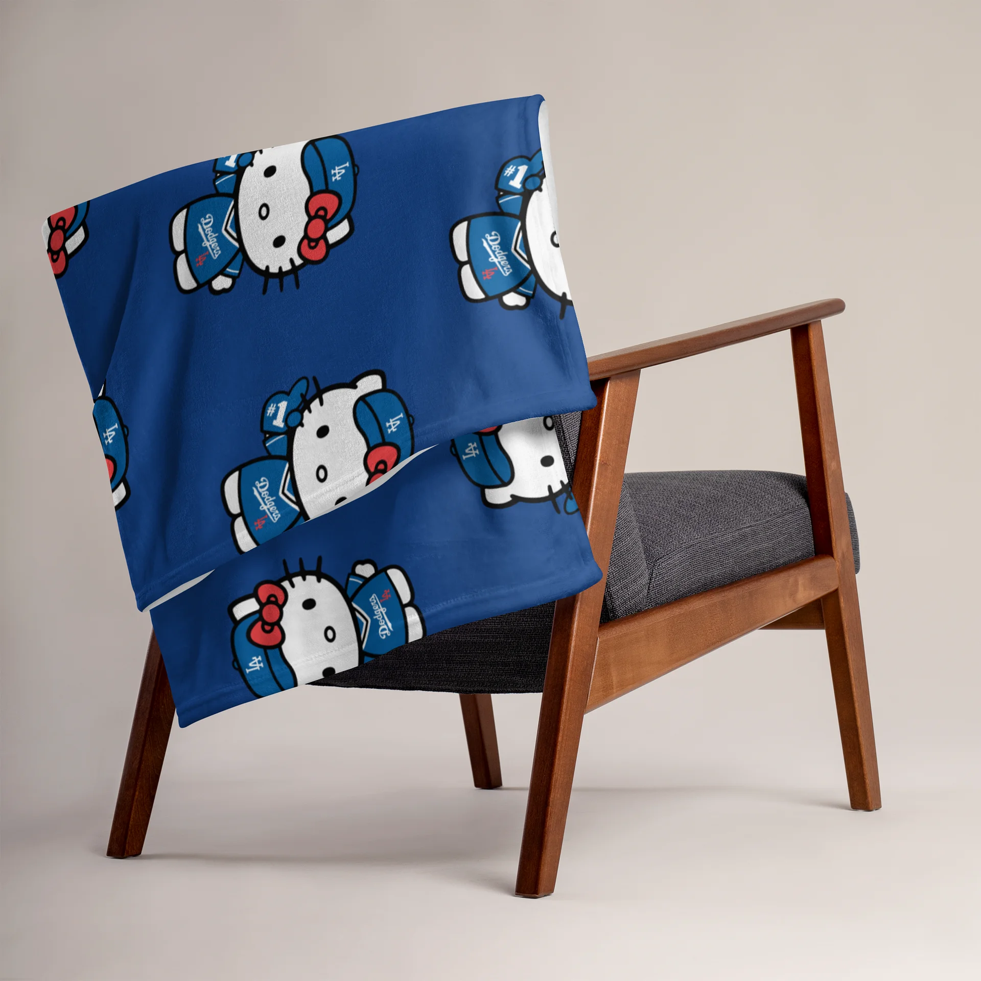 Hello Kitty Dodgers Blanket – LA Dodgers Hello Kitty Night 2025 product image (2)