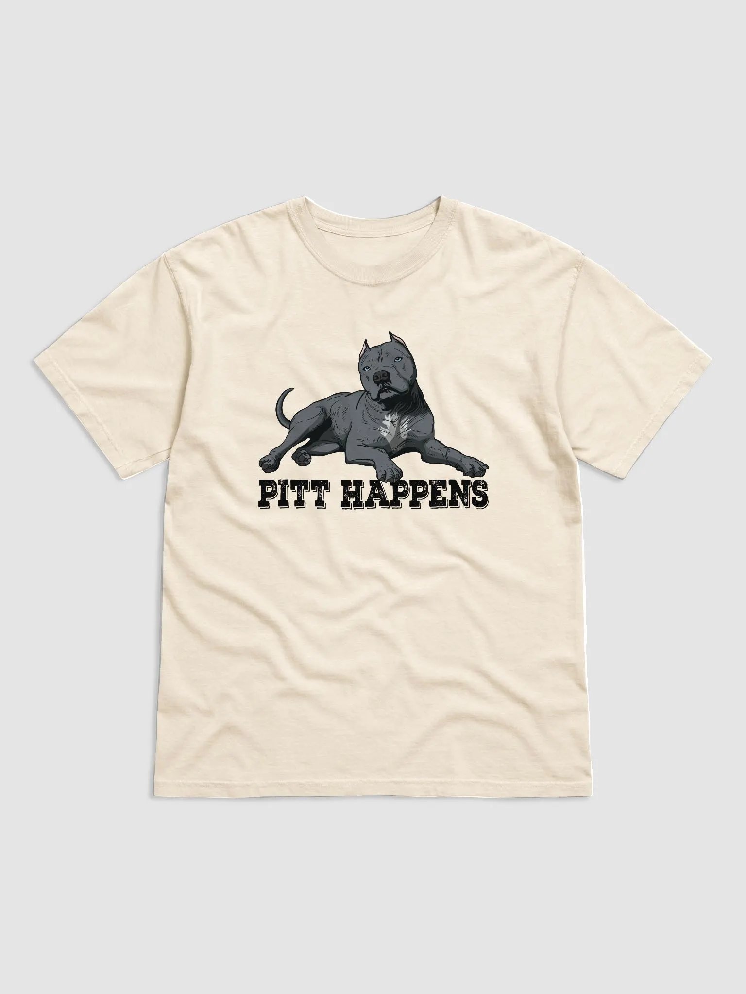 Pitt Happens T-Shirt of a Pitbull Terrier (Cropped Ears - Blue) | Funny T-Shirt for Pitbull, Bully, and Staffordshire Terrier Paw-rents product image (19)