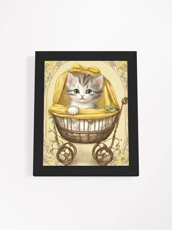 Whimsical Kitten in Vintage Carriage Framed Print product image (7)