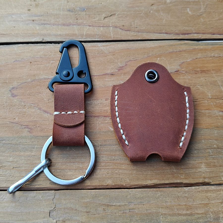 MEEBOY Personalized handmade leather keychain; Custom leather key sleeve; Personalized Gifts for Men Women product image (3)