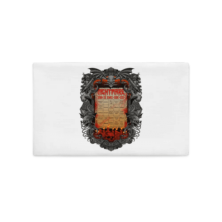 Nightmare Bingo Pillow Case White product image (2)