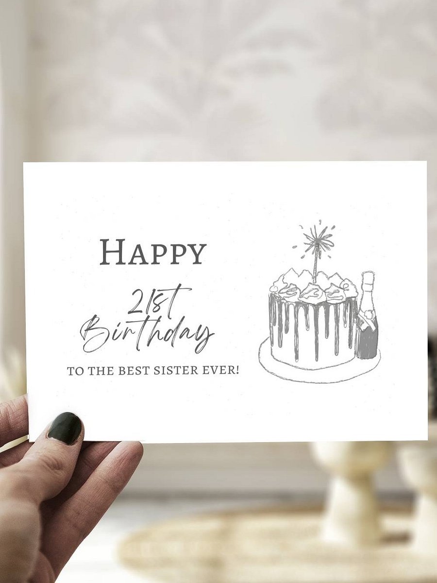 Happy 21st Birthday To The Best Sister Ever Greeting Card product image (1)