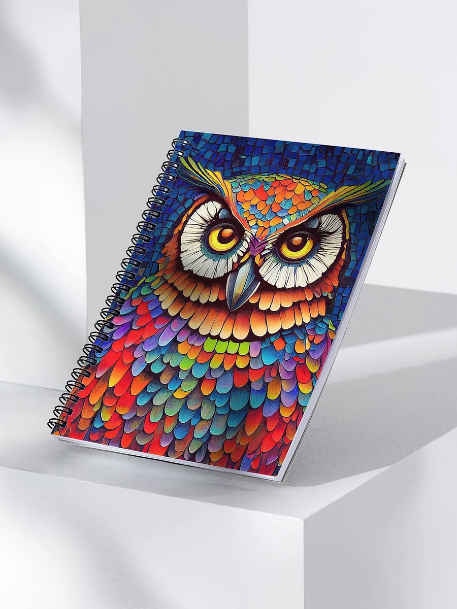 Colorful Owl Portrait – Mosaic Spiral Notebook product image (3)