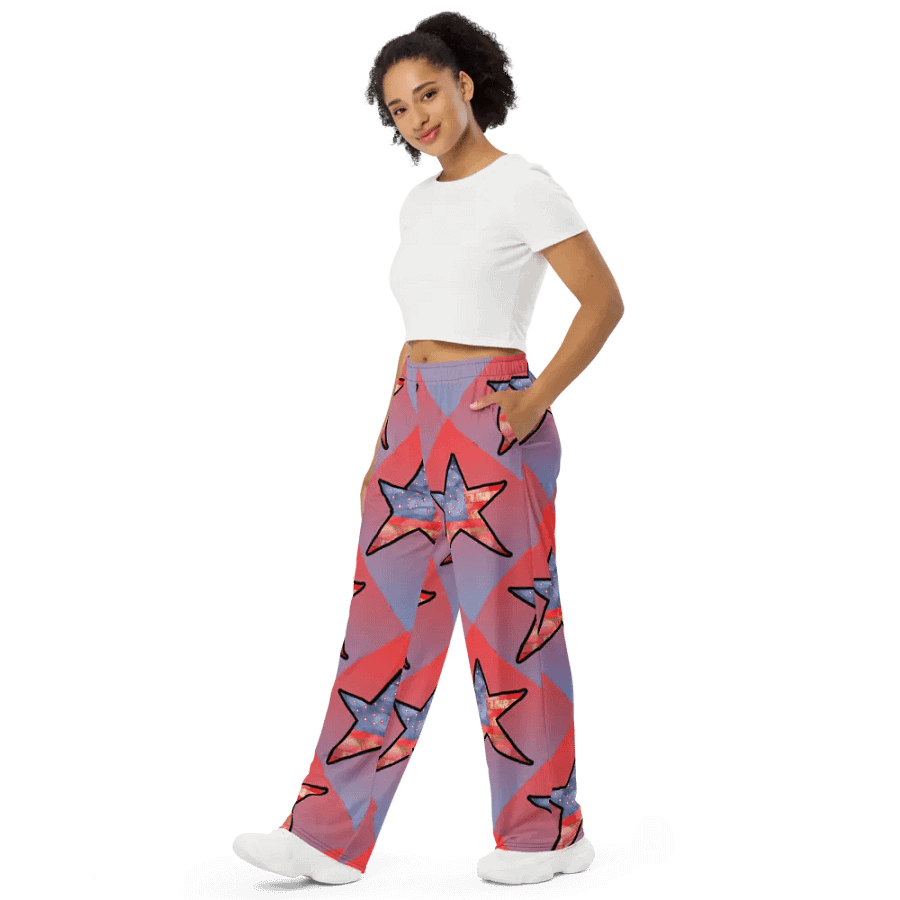 American Flag Star Wide Leg Pants product image (4)