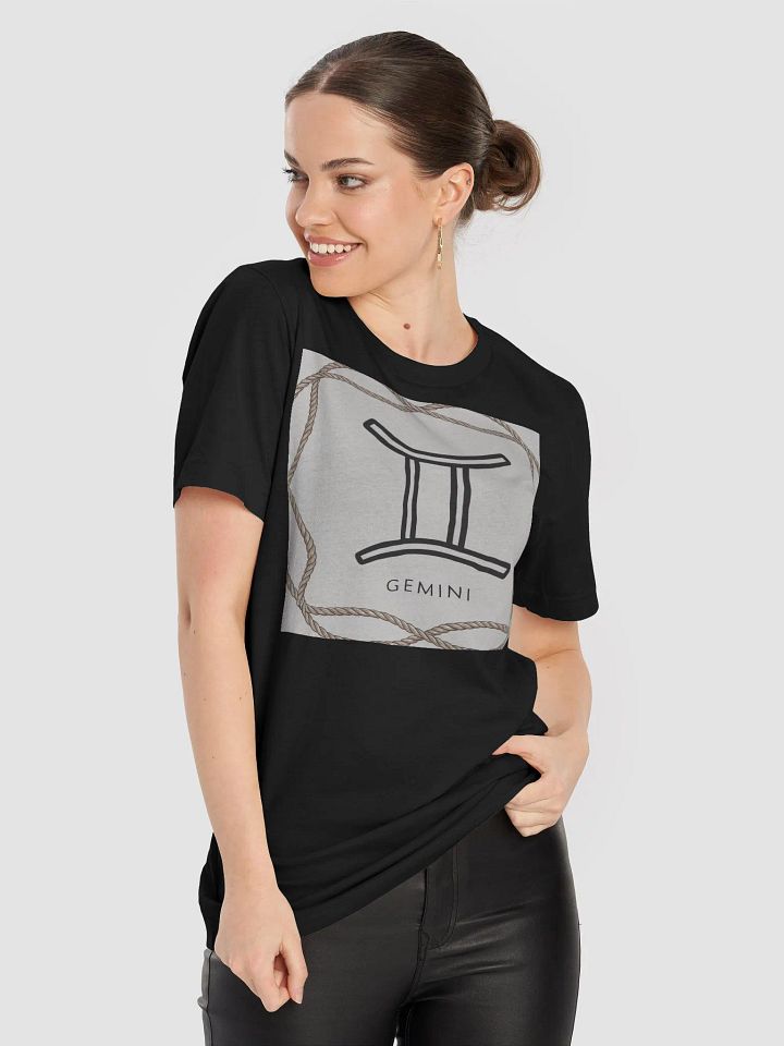 Unisex Gemini Zodiac T-Shirt - Minimalist Design with Rope Frame, Astrology Gift product image (1)