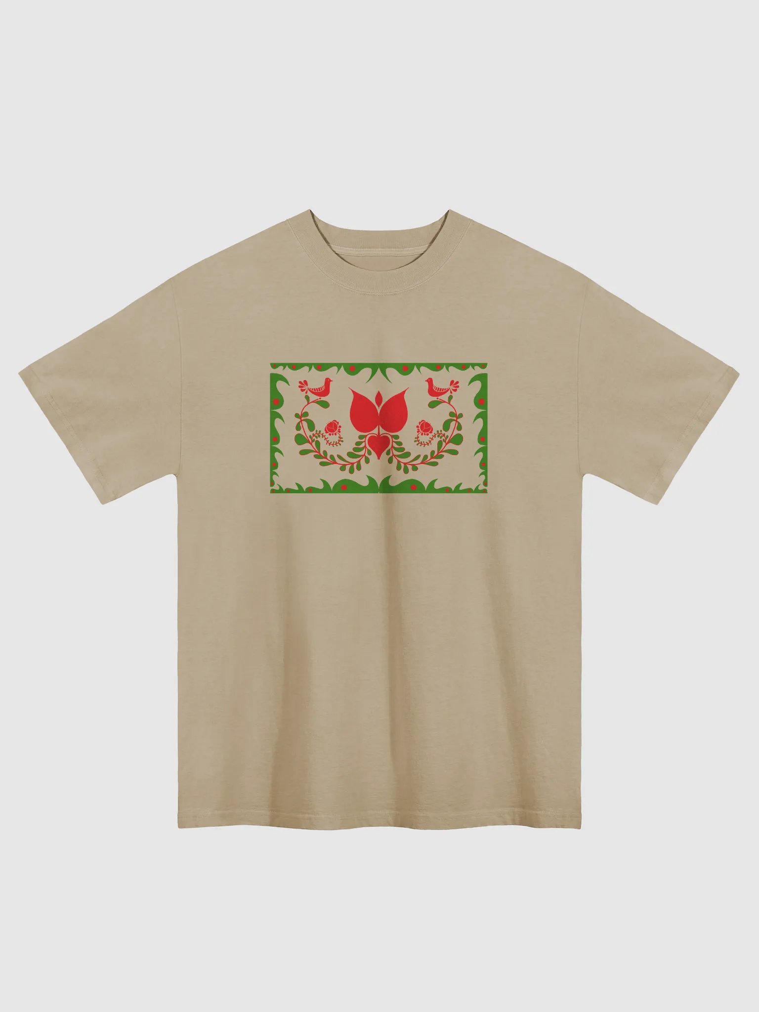 Hungarian Folk Art-Inspired Oversized T-Shirt product image (1)