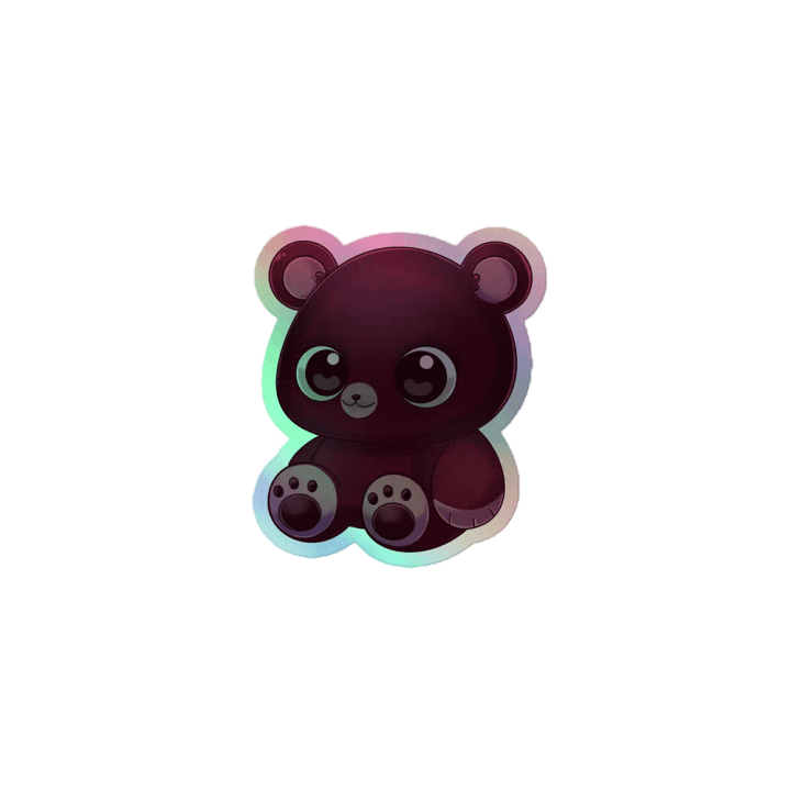 Afro the Bear Holographic Sticker product image (1)