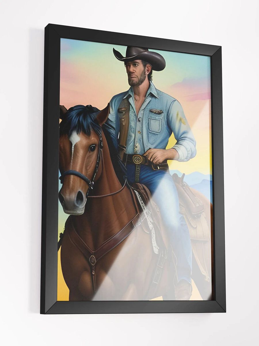 Cowboy setting on a horse wall art product image (14)