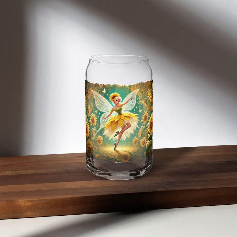 Sunflower Fairy Enchanting Glass with Optional Lid and Straw product image (5)