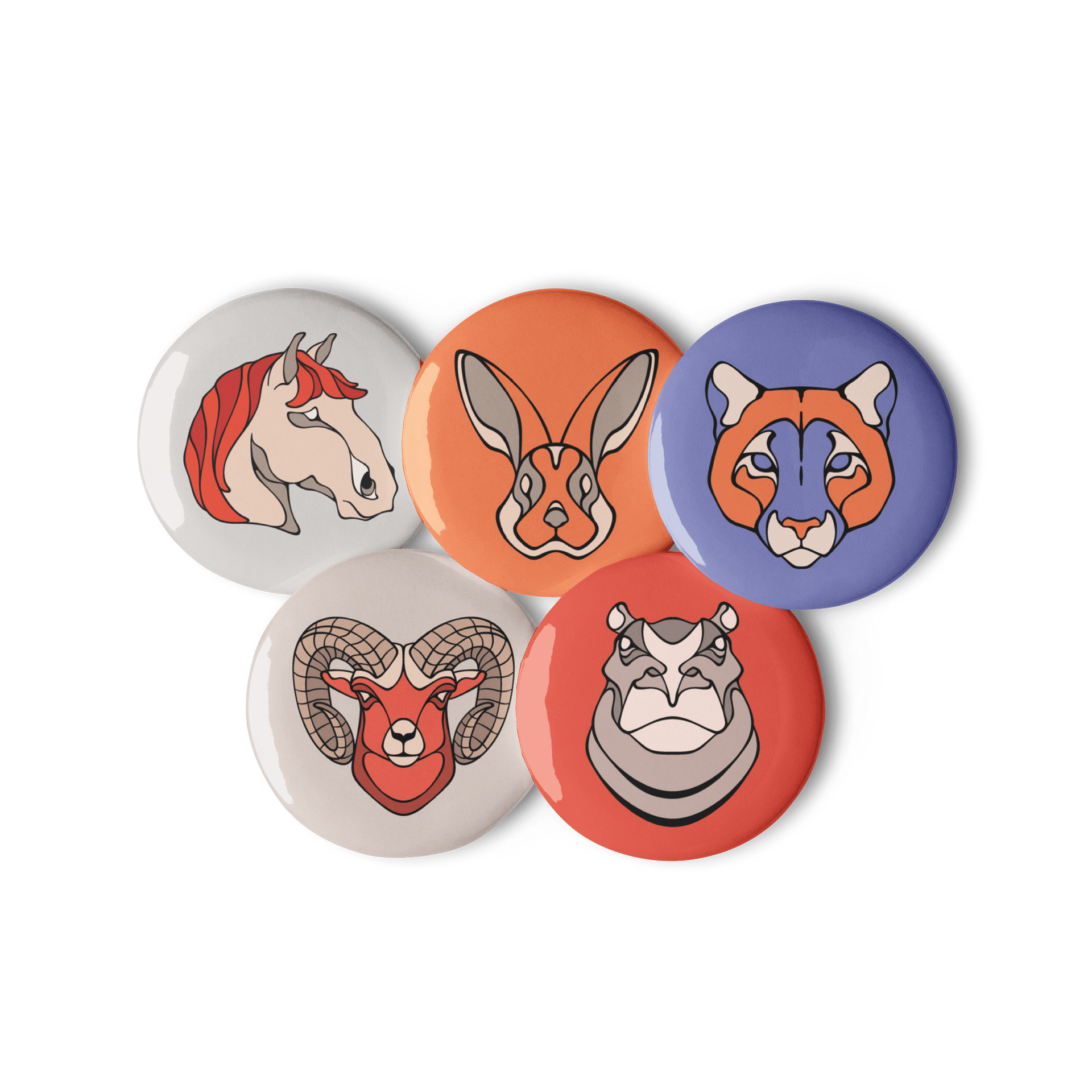 Whimsy Critters - Set of 5 Pin Buttons product image (2)