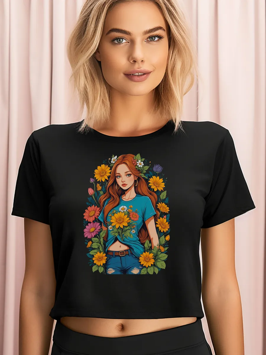 Bloomcore Flower Girl v1 - AS Colour Women's Premium Crop Top product image (1)