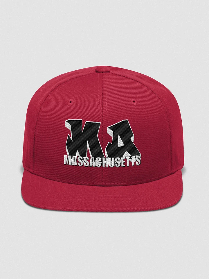MASSACHUSETTS, MA, Graffiti, Yupoong Wool Blend Snapback Hat product image (1)