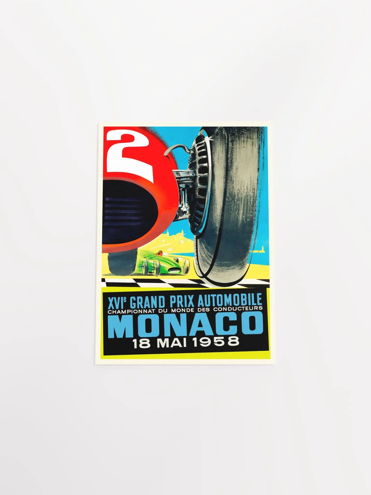 Monaco Vintage F1 Grand Prix, 1958 poster — Vintage Formula 1 poster, Monaco Grand Prix poster, retro travel poster, retro travel art product image (9)