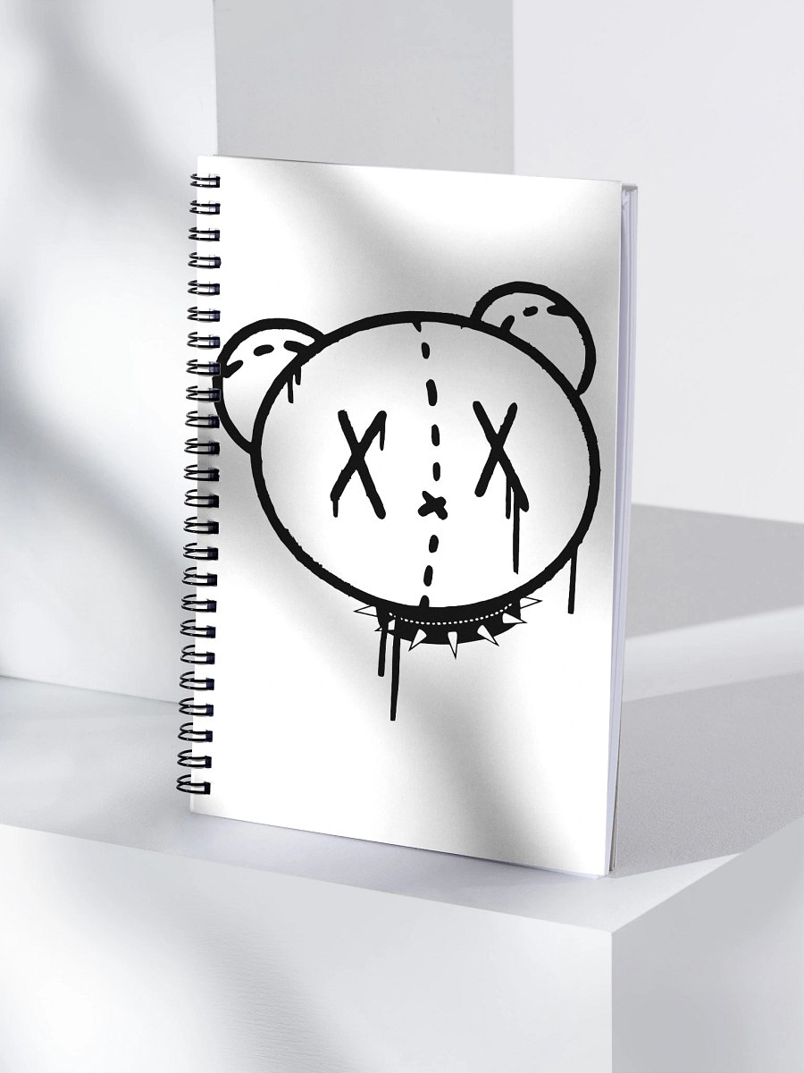 Graffiti Bear Black & White Notebook product image (4)