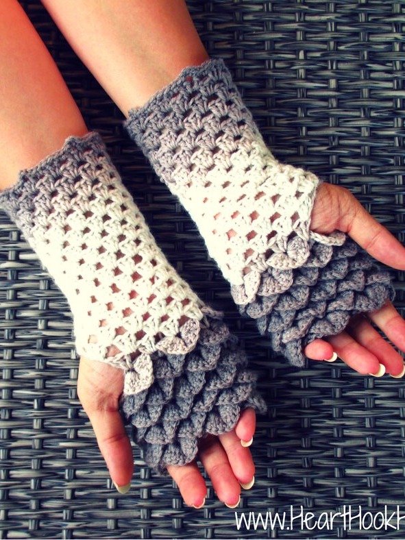 Dragon Tears Fingerless Gloves Crochet Pattern product image (5)