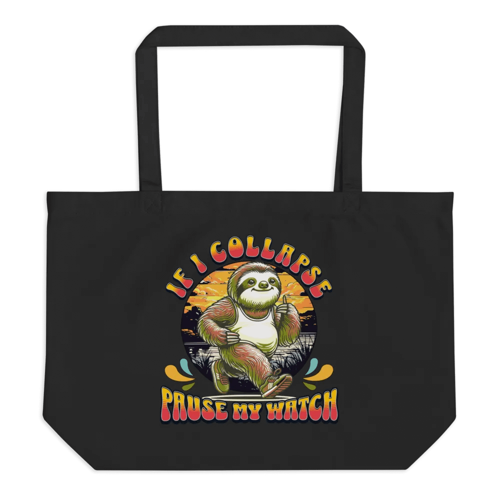 If I Collapse Pause My Watch Runner Sloth Sunset Tote product image (1)