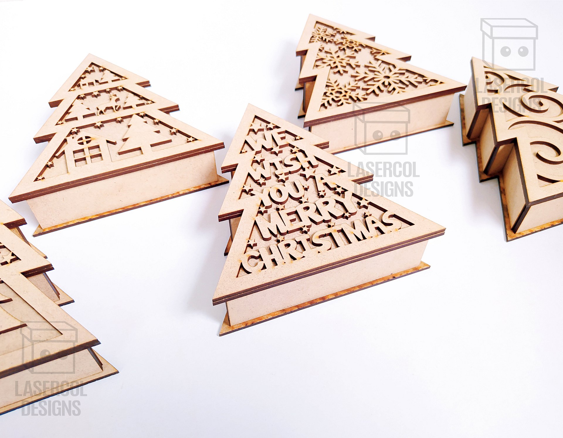 Christmas Tree Box (2 Sizes, 5 Styles) - Laser Cut Files product image (9)