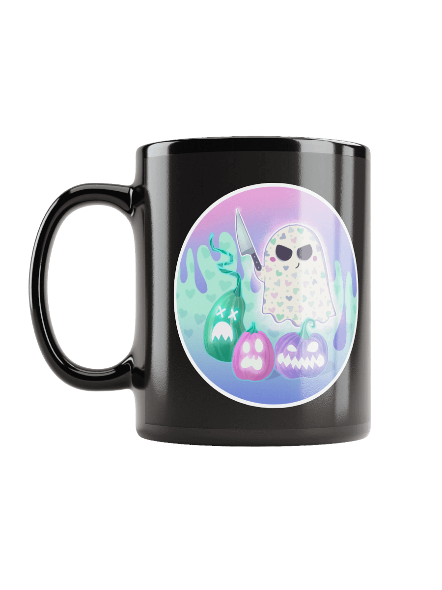 Pastel Little Ghost Pumpkin Carver - Black Ceramic Mug product image (6)