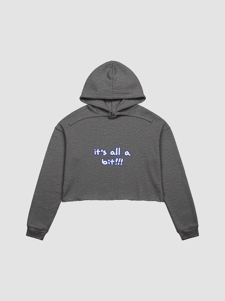 “It’s all a bit!!!” (lined design, #3E4B9D) fleece cropped hoodie product image (6)