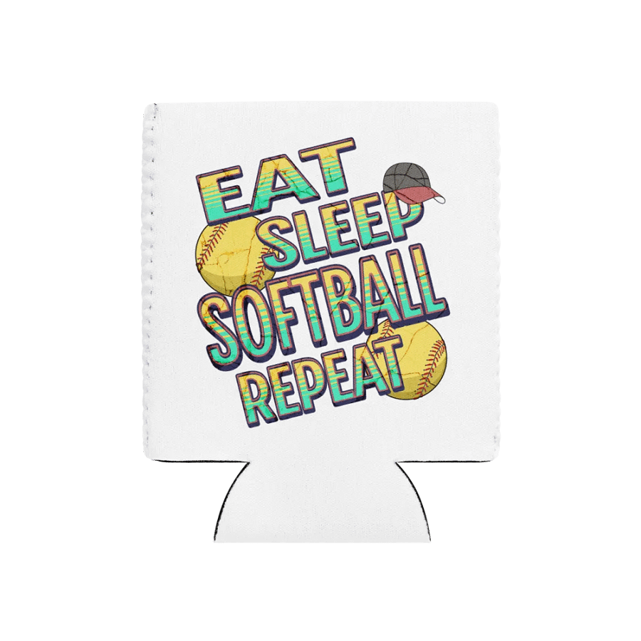 Eat Sleep Softball Repeat Lover's Can Cooler product image (1)