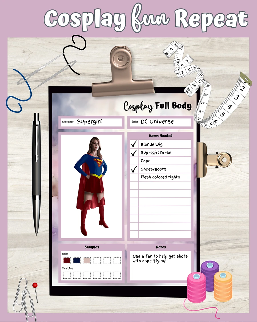 Soft Rose Cosplay Planner Printable product image (2)