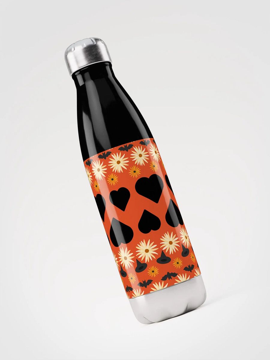 Stylish Halloween Water Bottle | Floral & Heart Pattern product image (3)