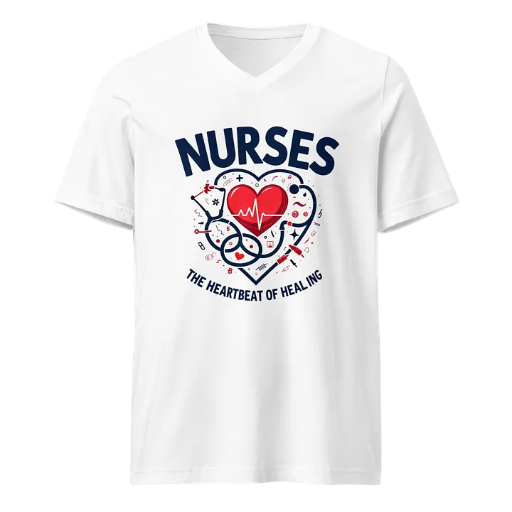 Heartbeat, Healing, stethoscope, nurses V-Neck Tee product image (1)