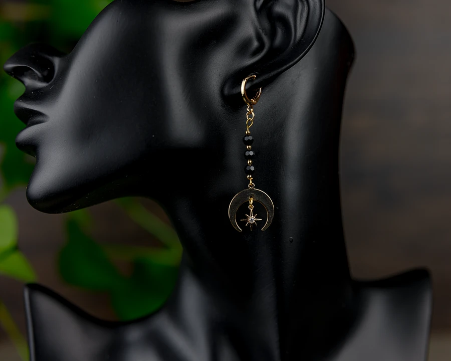 Gold Crescent Moon Earrings product image (2)