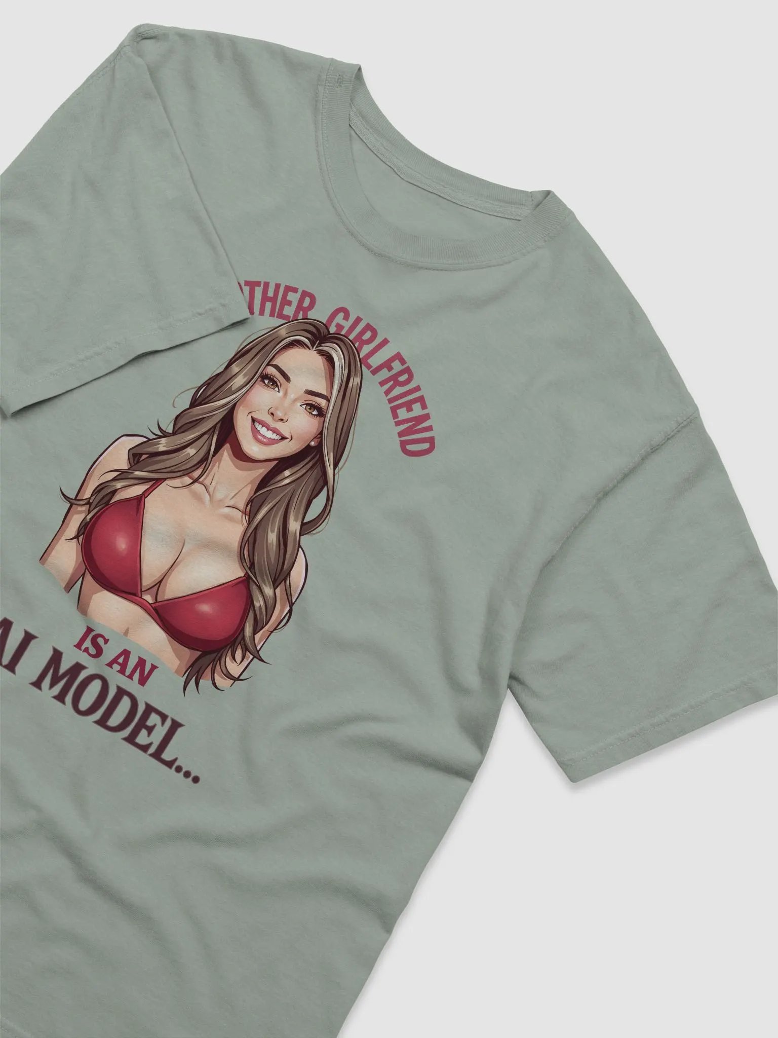 AI Model Girlfriend Vibes Comfort Cotton Tee product image (32)