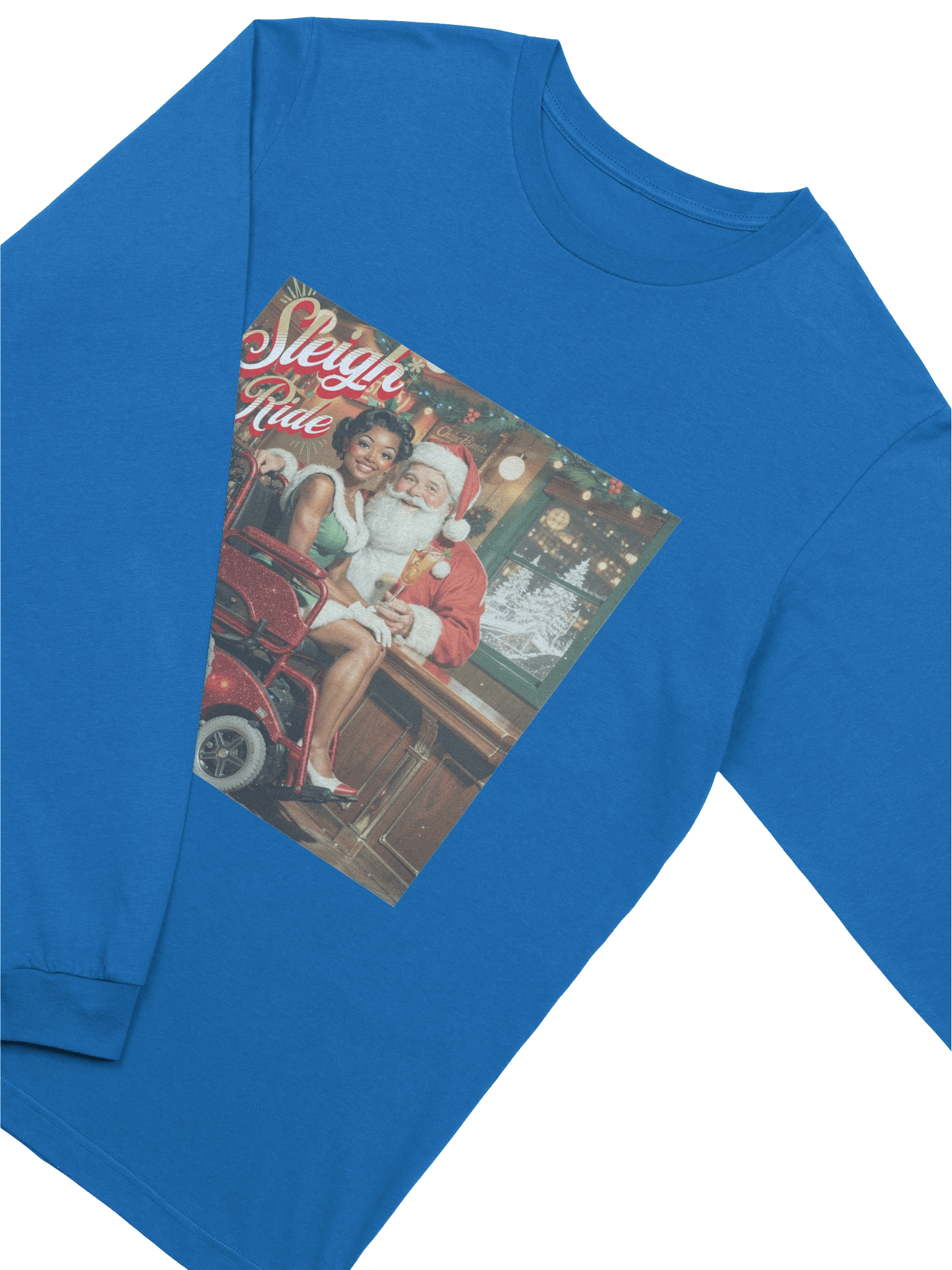 Vintage Pin-up Sleigh Ride Long Sleeve Tee product image (15)