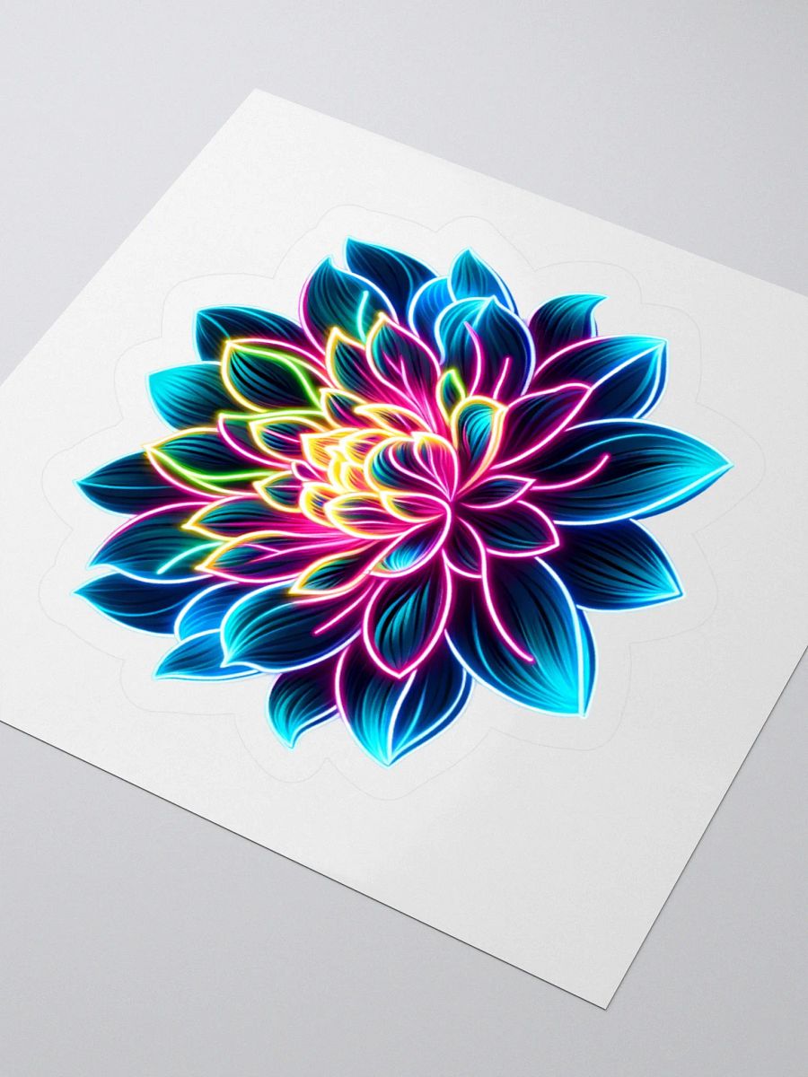 Radiant Neon Lotus Bloom Sticker product image (8)