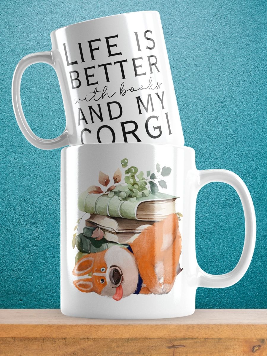Life is better with my Corgi - ceramic dog coffee mug for a crazy Corgi lady product image (1)
