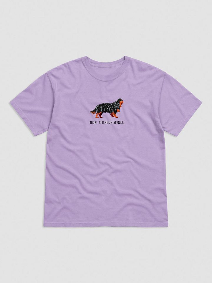 Short Attention Spaniel T-Shirt(Embroidered) of a King Charles Spaniel(Black & Tan) product image (33)