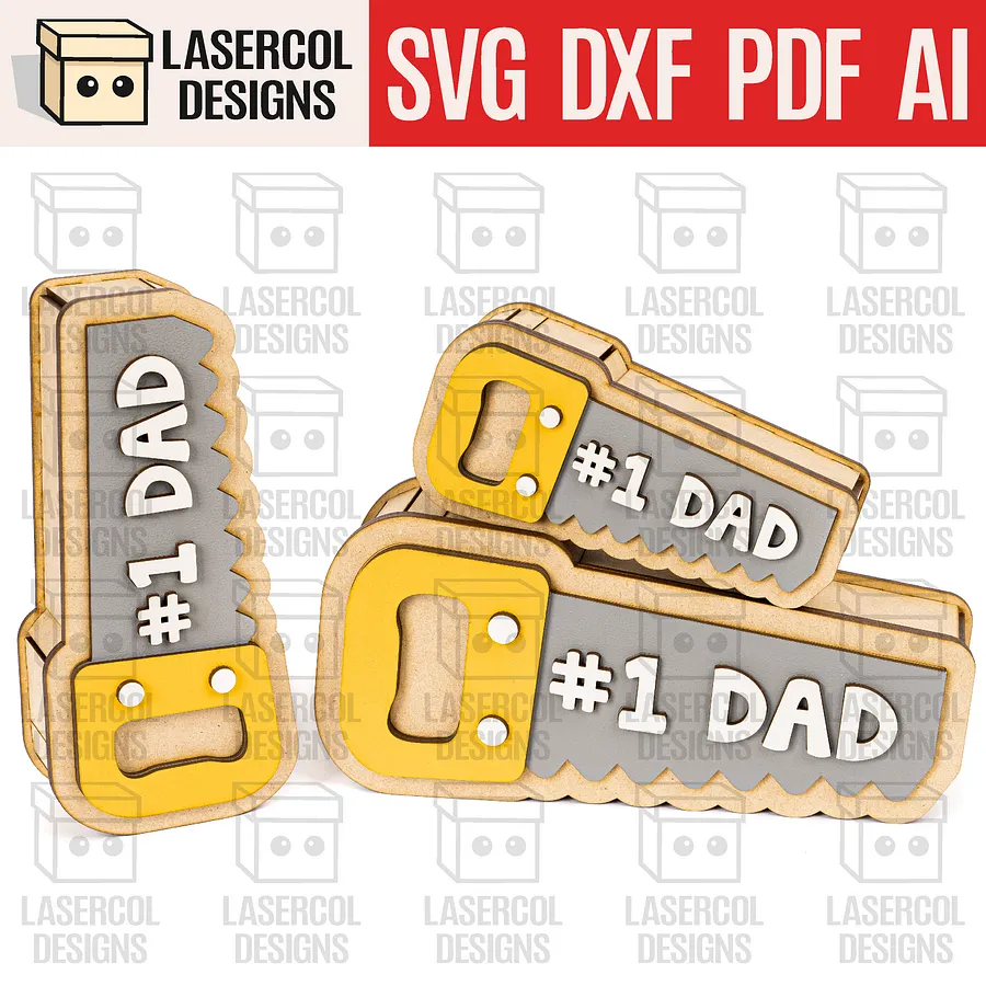 Saw Shaped Father's Day Gift Boxes (3 Sizes) - Laser Cut Files product image (1)