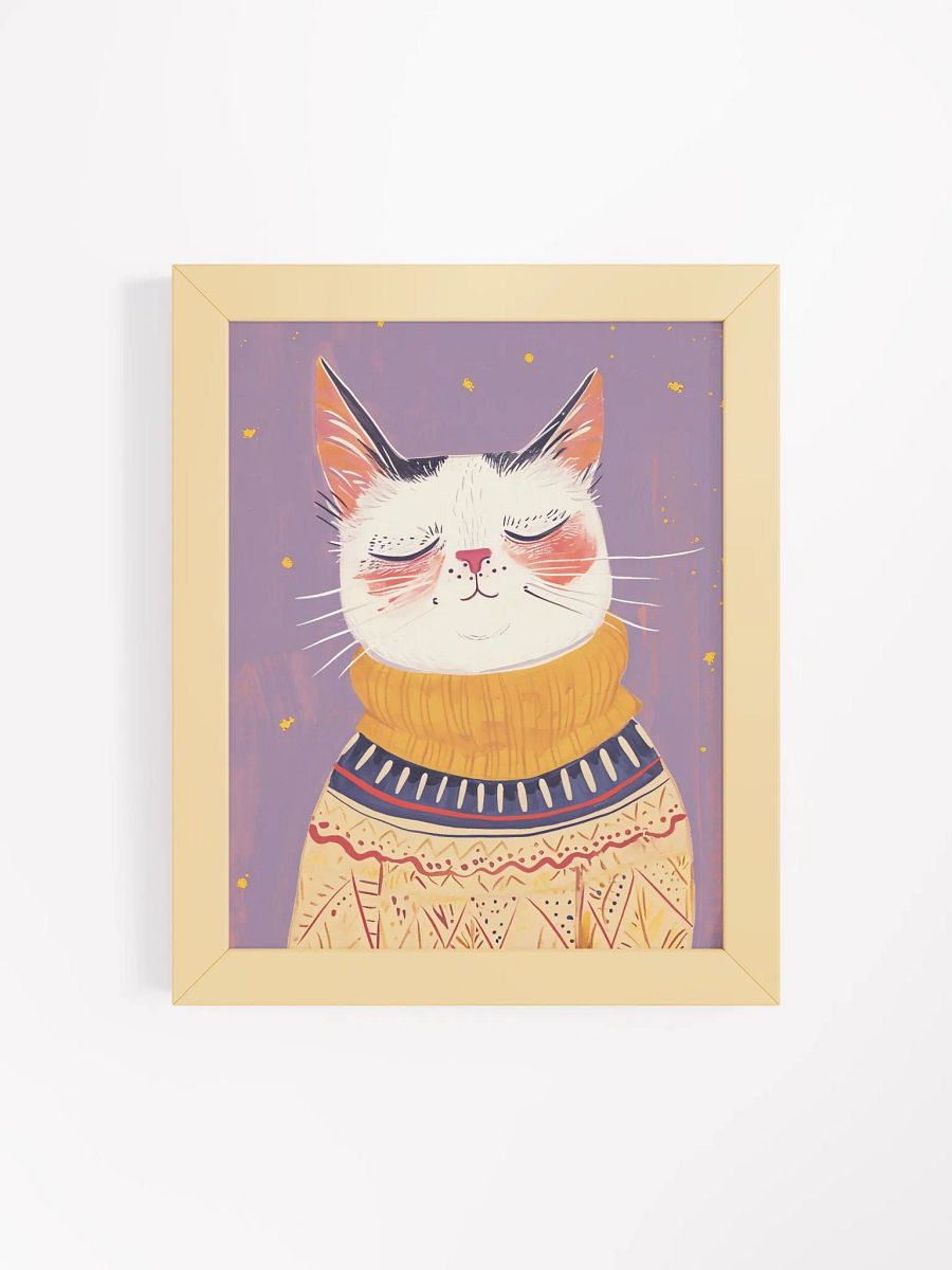 Autumn Bliss Cat Framed Art Print product image (8)