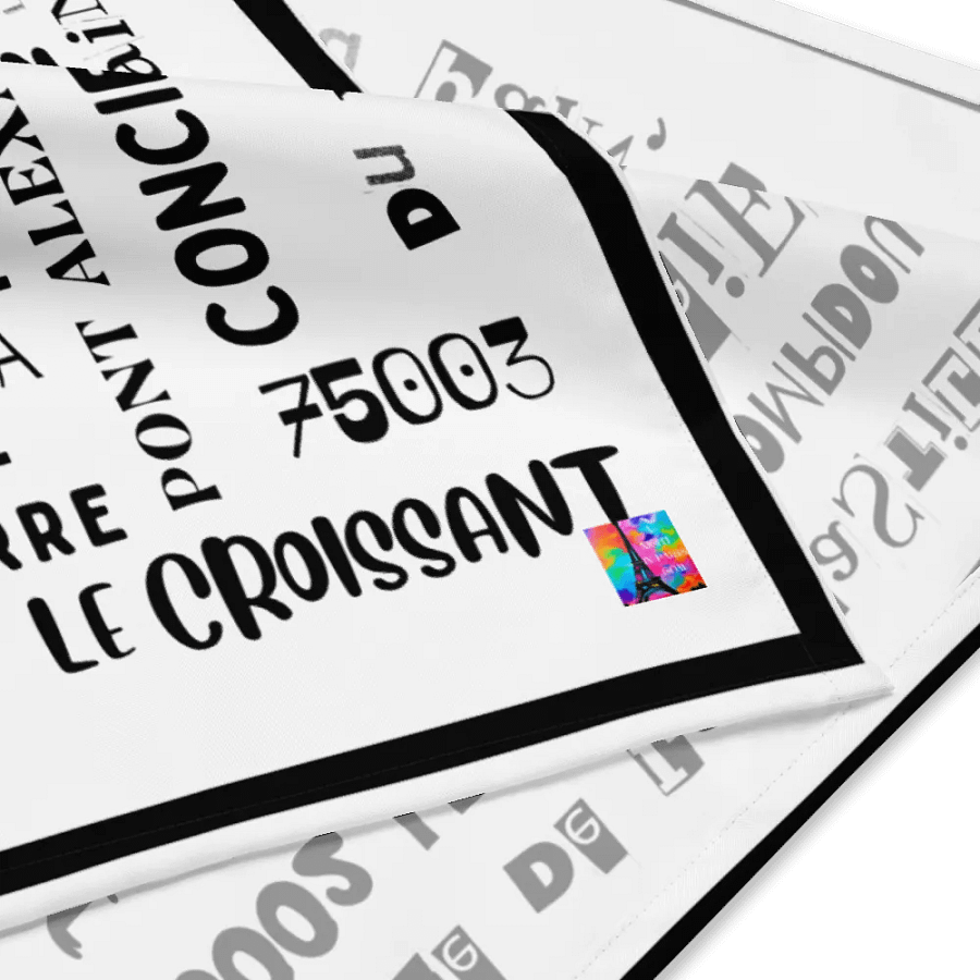 PARIS WORDS - BANDANA SMALL SCARF B&W product image (14)